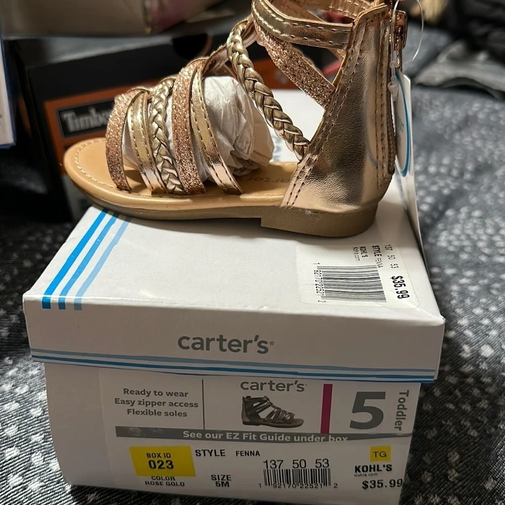 Rose Gold Toddler Sandals Fenna sz 5M New